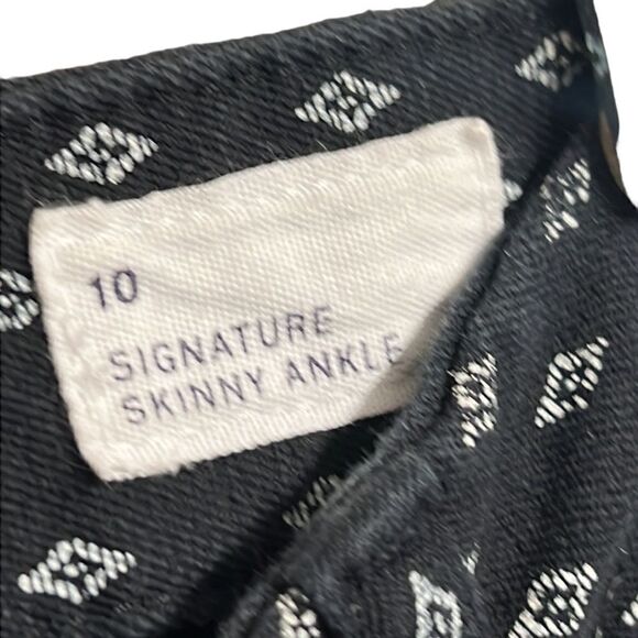 GAP Signature Skinny Ankle Pants Woman's Size 10 Black White Diamond Print - Picture 9 of 10